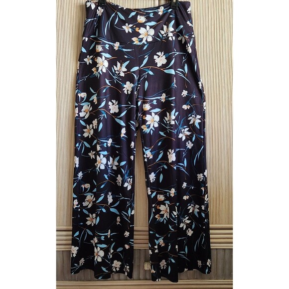 Arolina Pants - Arolina Women's Pants Size XXL Black Floral Wide Leg Casual Comfort Stretch NWT